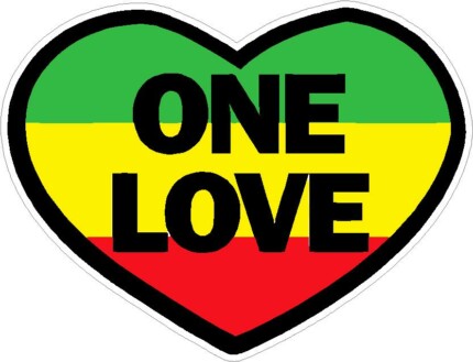 One Love in Heart Sticker