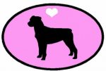 Oval Rottweiler Decal PINK
