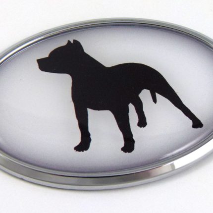 Pit Bull 3D Adhesive Oval Chrome Pet Emblem