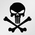 Punisher Crossbones Diecut Sticker Decal