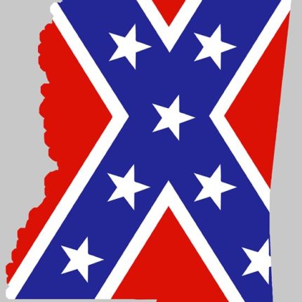 Rebel Flag Mississippi shaped sticker