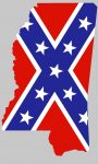 Rebel Flag Mississippi shaped sticker