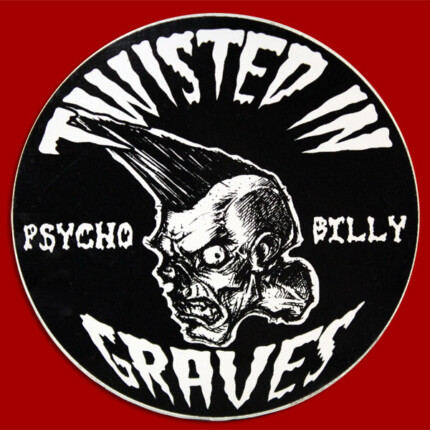 Round Psychobilly Zombie Sticker Twisted In Graves
