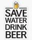 SAVE WATER DRINK BEER FUNNY CAR STICKER