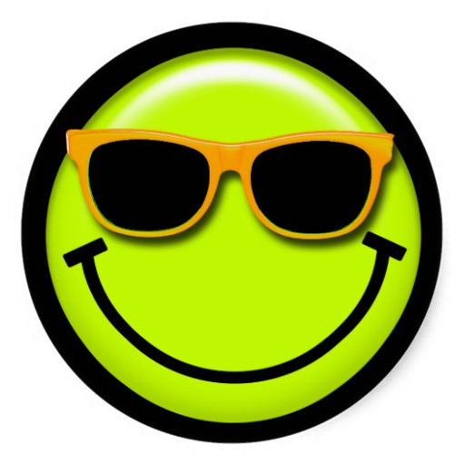 smile green with shades cool sticker