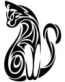 tribal cat diecut decal