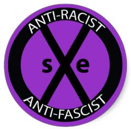 anti racist fascist circular sticker