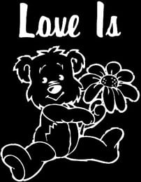 Bear with Flower Love Is Decal Sticker