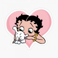 Betty Boop and Pudgy Dog Sticker WITH HEART