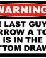 Bottom Tool Drawer Funny Warning Sticker