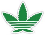 Cannabis weed hemp marijuana adidas sticker decal