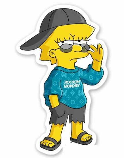 Cool-Lisa-Simpson-Hipster-Shirt-Sticker