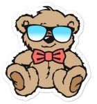 COOL TEDDY BEAR BARTHOLOMEW STICKER SUNGLASS