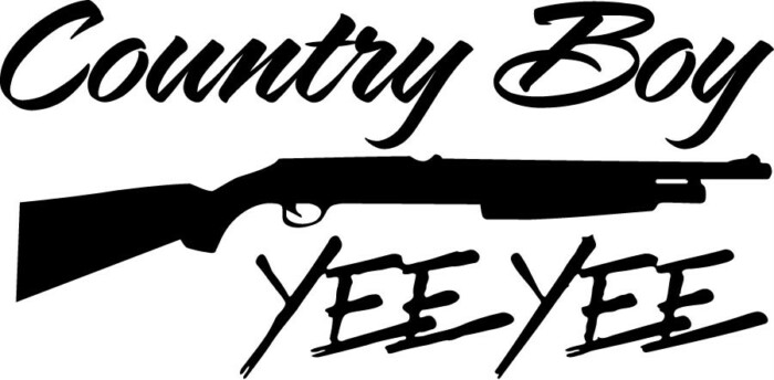 COUNTRY BOY YEE YEE REBEL DECAL