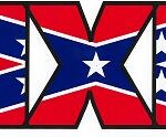 DIXIE TEXT REBEL FLAG STICKER