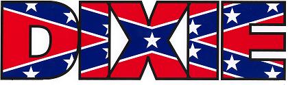 DIXIE TEXT REBEL FLAG STICKER