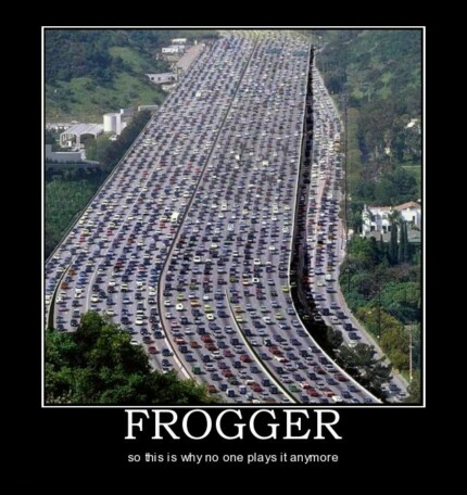 frogger traffic demotivational