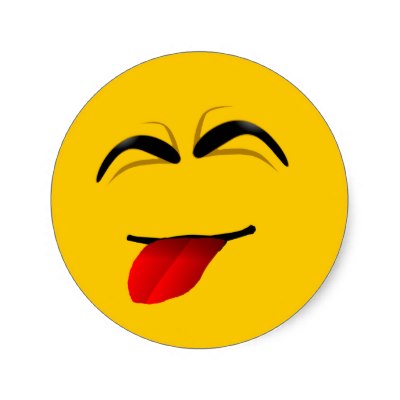funny face smile tounge sticker