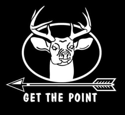 Get the point Bow Hunting Window Decal Sticker