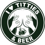 I LOVE TITTIES AND BEER FUNNY STICKER