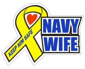 Keep Him Safe Ribbon Sticker NAVY