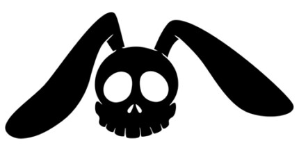 Long Eared Bunny Skull Decal