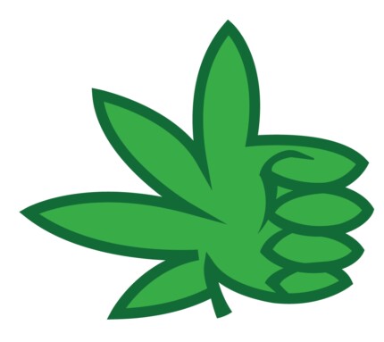 medical marijuana thumbs up sticker