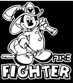 Mickey Firefighter Decal Sticker