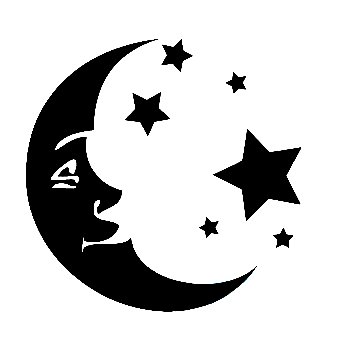 Moon and Stars Decal Sticker