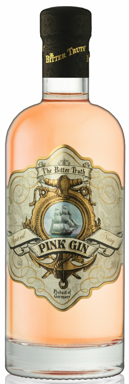 Pink Gin Bottle Shaped Sticker