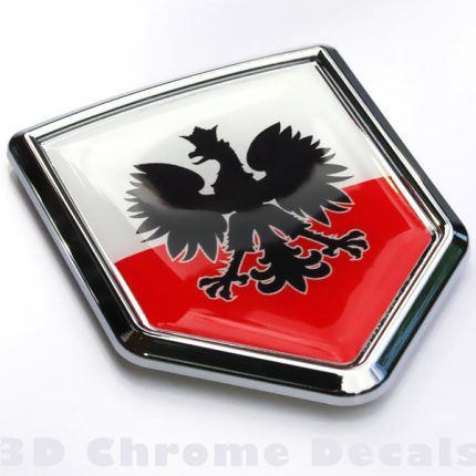 Poland Polski Polish Flag Crest Emblem Car Chrome Decal