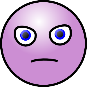 Purple Not Smile Sticker