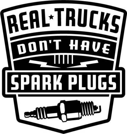 Real Trucks Spark Plugs Sticker