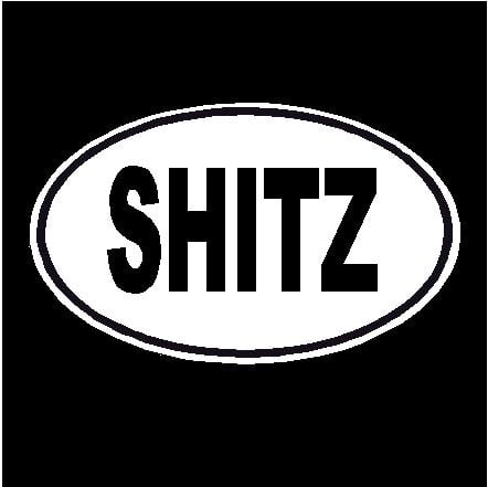 Shitz Oval Dog Decal