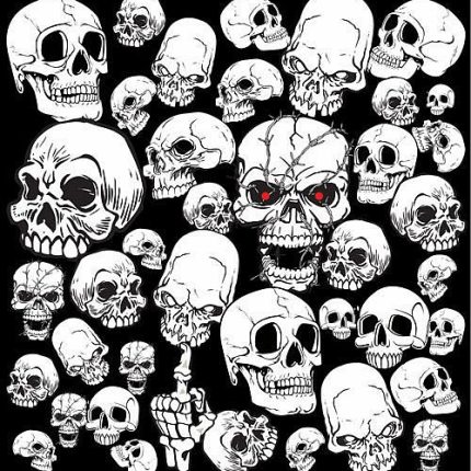 skulls skulls skulls square sticker