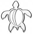 Turtle Outline Chrome Emblem