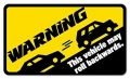 warning may roll backwards funny auto sticker