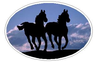 Oval Runniing Horse Decal