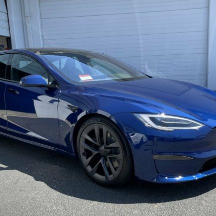 2021 blue plaid  tesla model s sticker