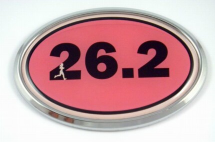 26.2 Pink Running Oval 3D Chrome Emblem