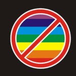 anti-gay round sticker