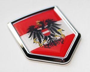 Austria Austrian Flag Crest Decal Car Chrome Emblem Sticker
