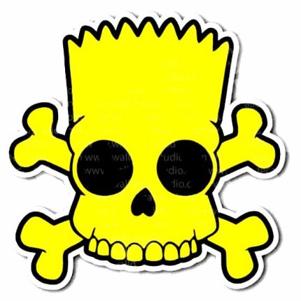 BART SKULL AND CROSSBONES STICKER