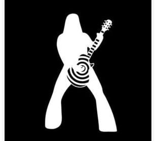 Black Music Guitar Decal Sticker