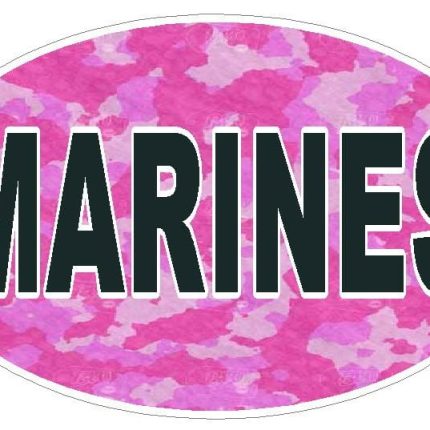 CAMO PINK OVAL MARINES DECAL