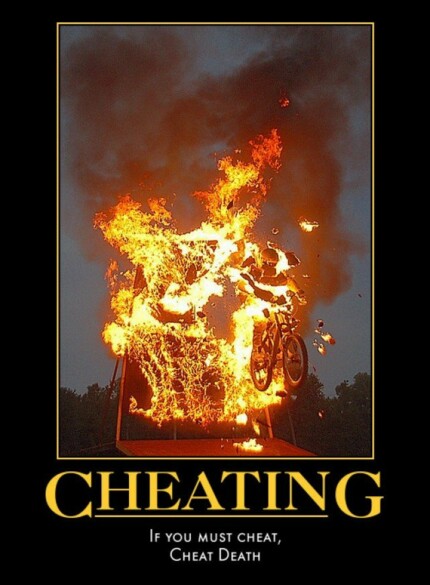 cheating death stunt flames