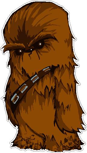 Chewbacca Cartoon Decal Diecut