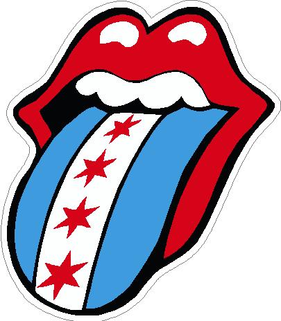 CHICAGO FLAG ROLLING STONES TOUNG STICKER
