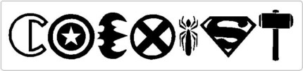 Coexist Superhero Bumper Sticker