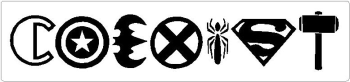 Coexist Superhero Bumper Sticker